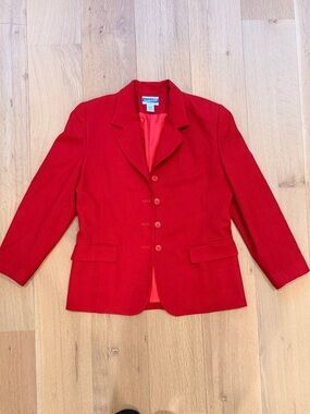 Vintage Pendleton Red Virgin Wool Blazer Made in USA Women’s Size 12